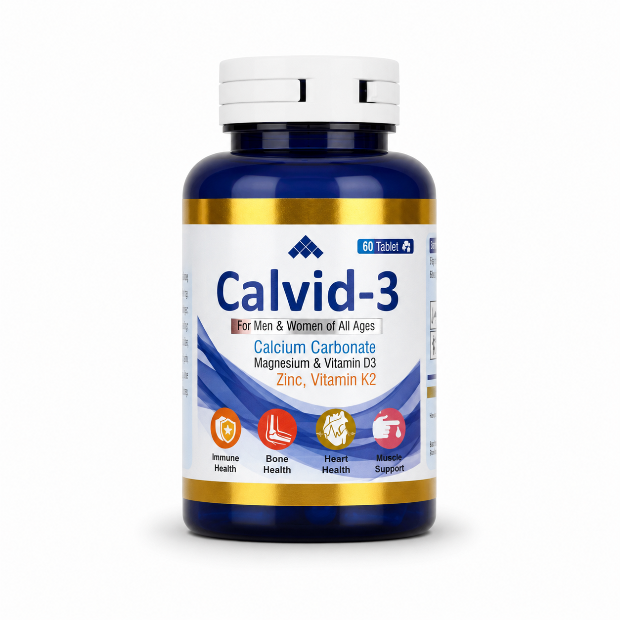 Calvid-3 Calcium, Magnesium, Vitamin D3, Zinc & Vitamin K2 – 30 Tablets