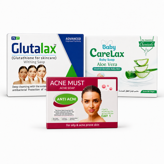 ACS Complete Skincare Soap Bundle – Glutalax, Acne Must & Baby CareLax