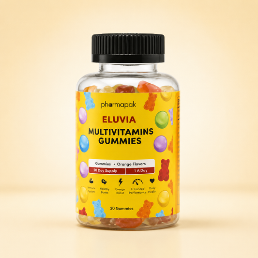 ELUVIA Multivitamin Gummies by Pharmapak – Orange Flavour (20 Gummies)